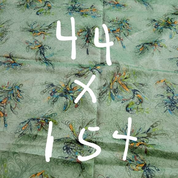 Vintage Green Abstract Fabric, 44x154 - Picture 6 of 6